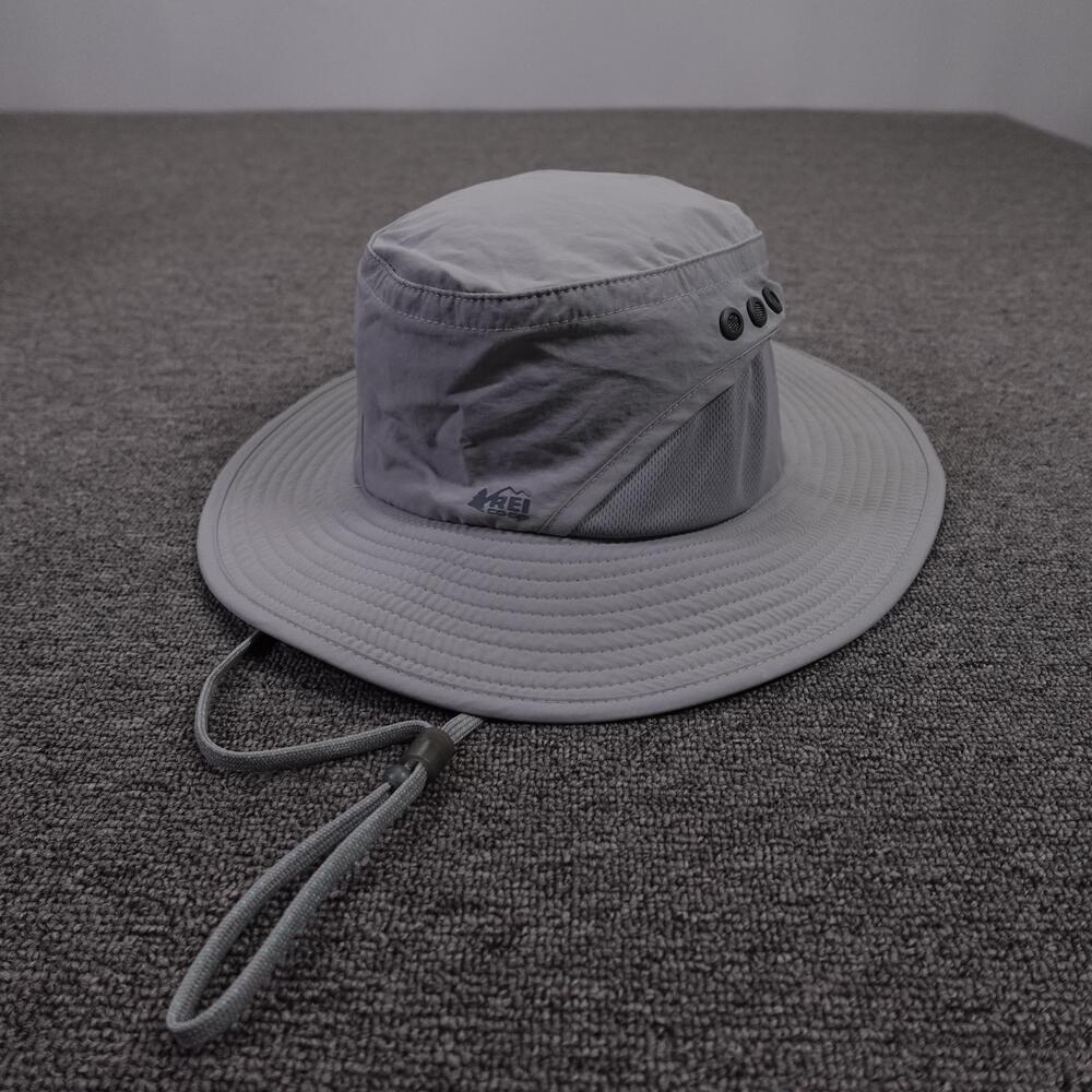 REI Co-op Hat Boonie Fitted Mens M Gray Nylon Mesh Wide Brim Sun Outdoor